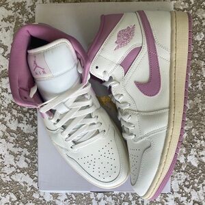 Brand New Women's Air Jordan 1 Mid. Sail x Orchid colorway. (2) Sizes available.